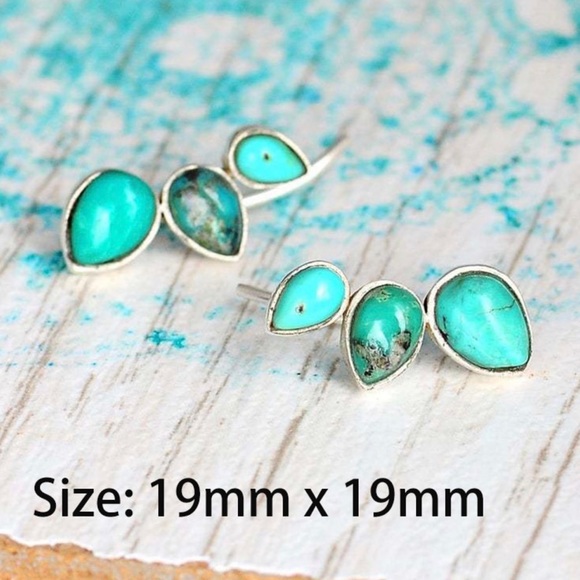 Any 2/$20! Silver Turquoise Gem Crawler Earrings - Picture 6 of 9